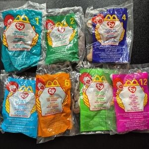 Ty + McDonald's Mini Teenie Beanie Baby 9 pc. Toy Animal Collection Set 1998-99